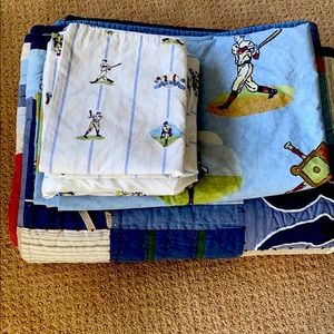 Pottery Kids Baseball Quilt Set